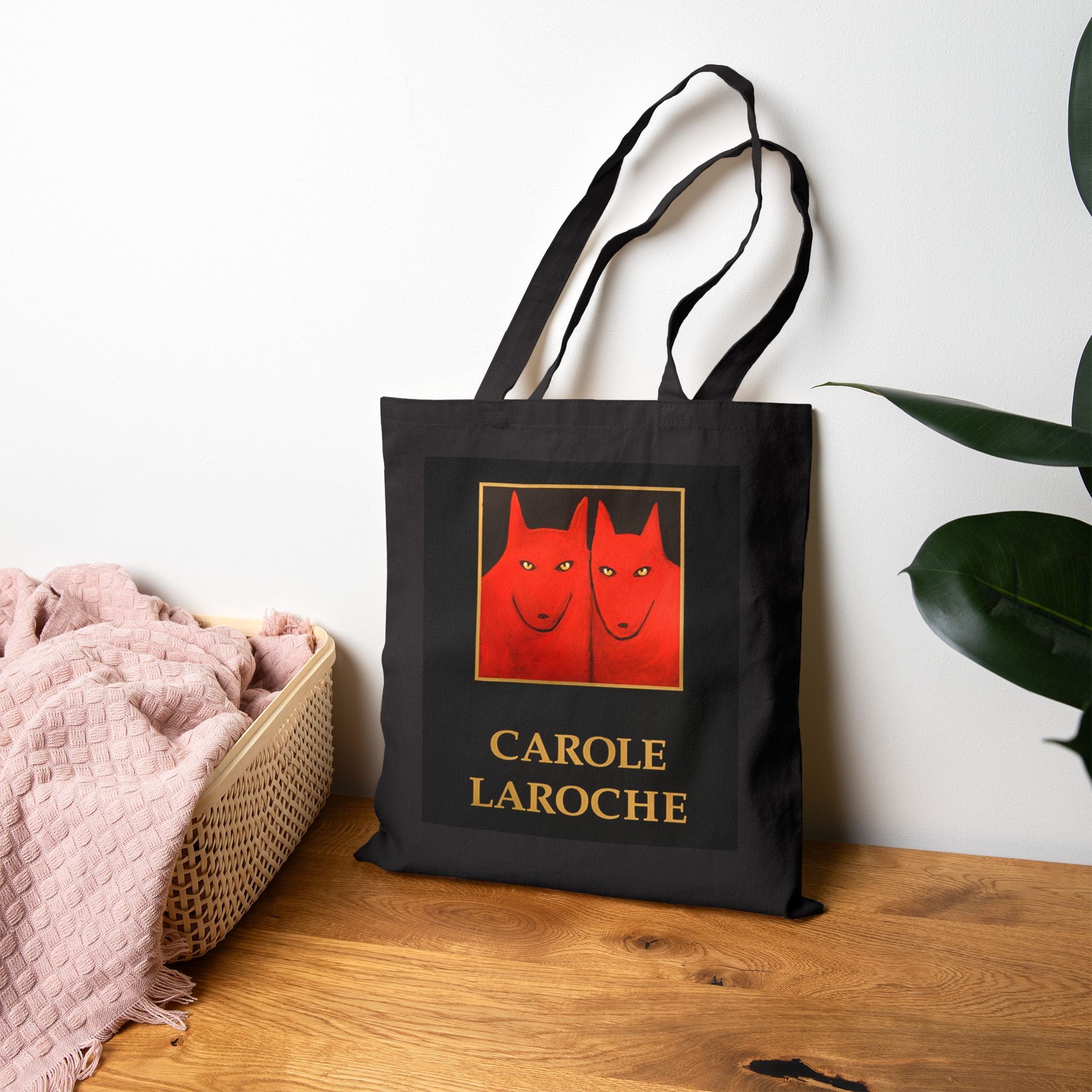 Tote Bag — Carole Laroche Red Cat Art Canvas Tote