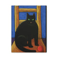 Black Cat with Red ball- Streched Canvas