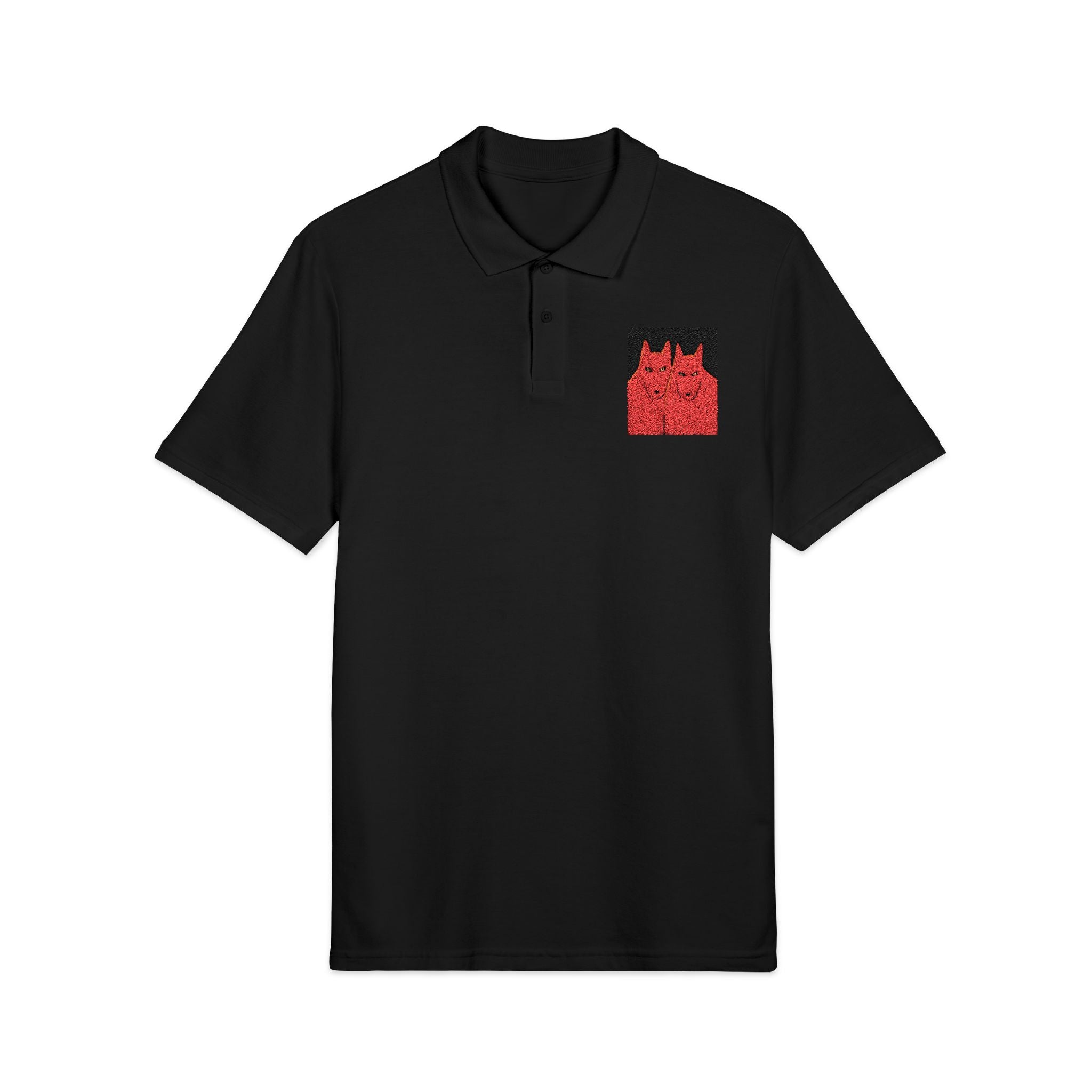 Red Soulmates Embroidered Polo